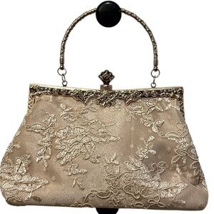 Elegant Cream Mini Bag with Gold Accents